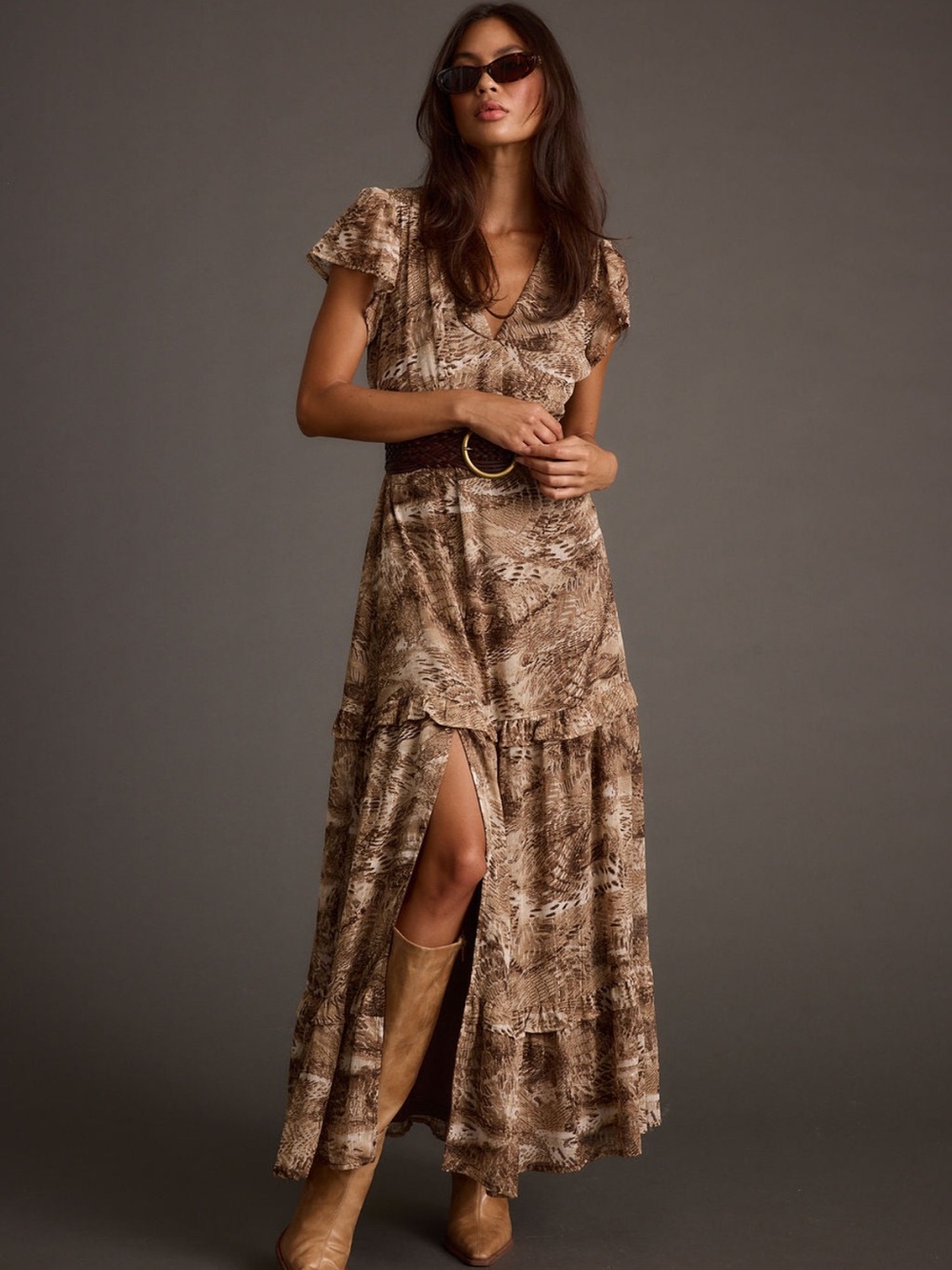 12th Tribe Sundance Mocha Printed Maxi